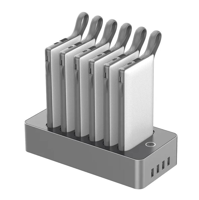 6 Powerbanks mit Ladestation